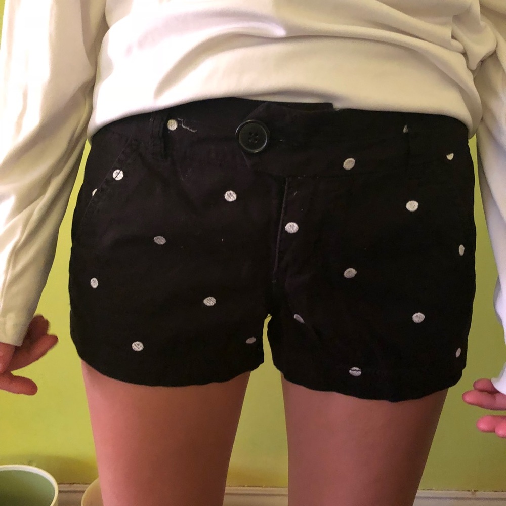 black polka dot shorts!